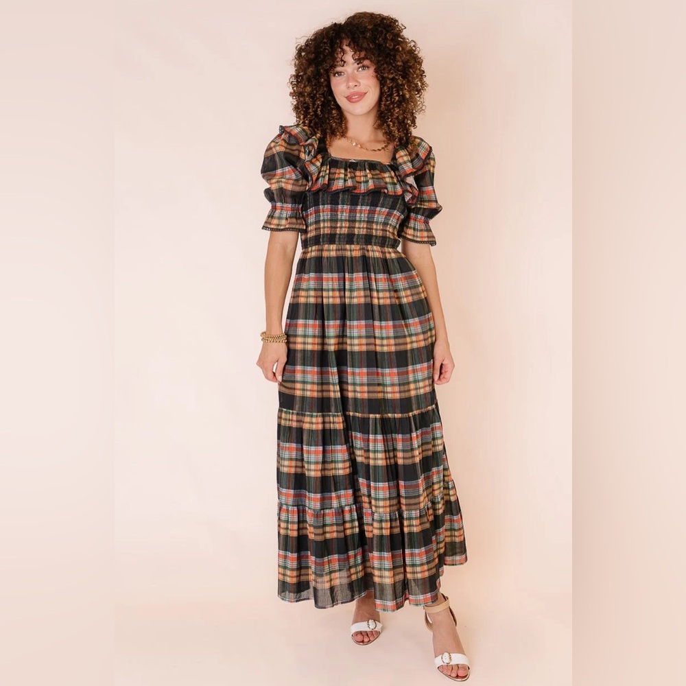 Ivy City Co Multicolor Plaid Maxi Dress